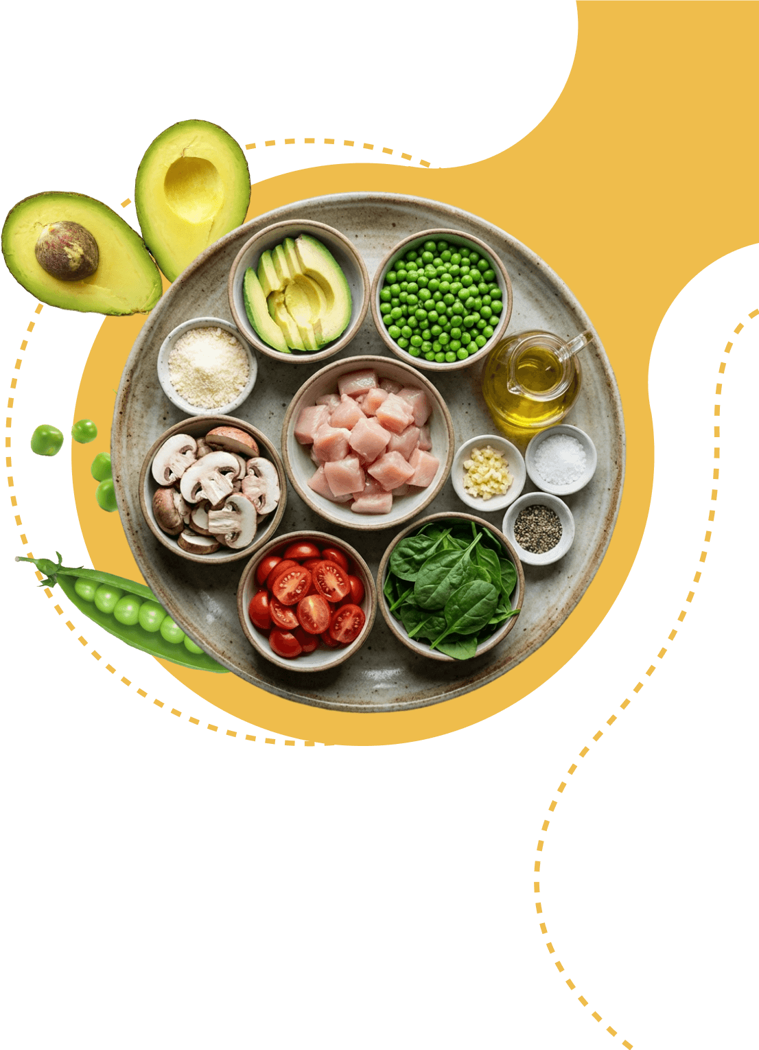 A plate of fresh ingredients